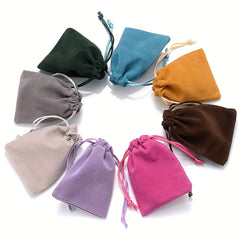 10Pcs Velvet Drawstring Pouches 5x7 7x9cm Jewelry Gift Bags