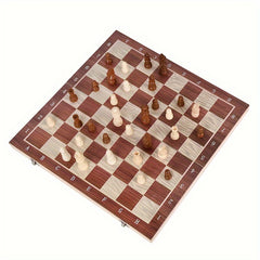 Wooden Chess Backgammon International Checkers 3-in-1 Chessboard