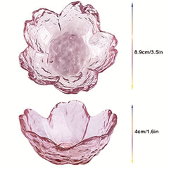 4pcs Dessert Dishes Fruit Bowl Cherry Blossoms Dish Glass Seasoning Dish