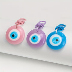 Plastic Devil's Eye Alloy Keychain Macaroon Keychain For Bag Jewelry