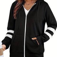 Zip Up Pocket Hoodie Long Sleeve Women's Sweatshirt