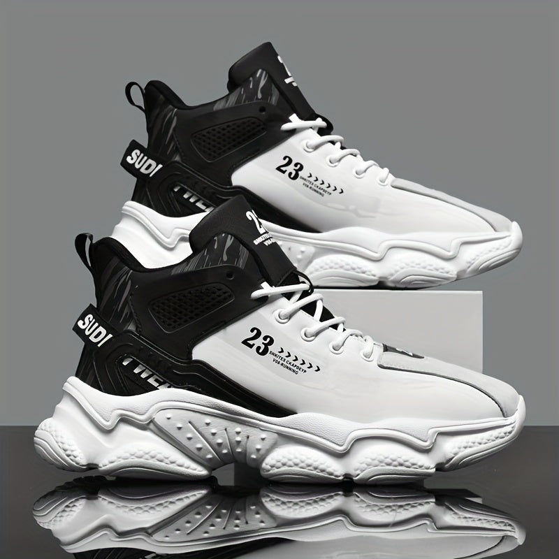 Men's High Top Basketball Shoes Non Slip Lace Up Sneakers