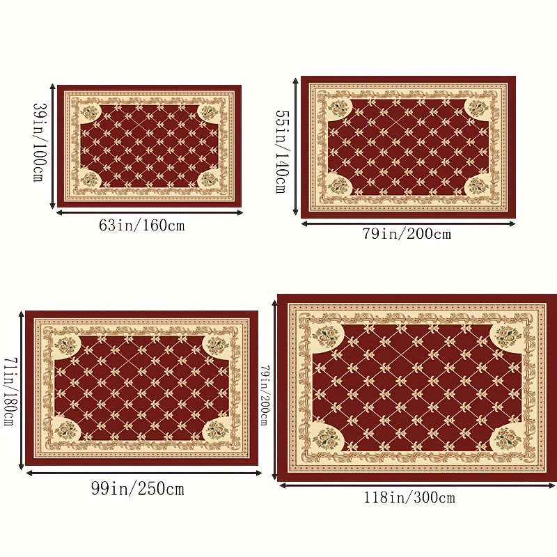 Geometric Absorbent Non Slip Rugs Rustic Carpet Living Room Bedroom Bedside