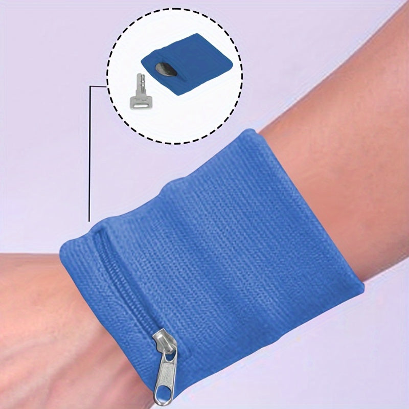 Multifunctional Wrist Protector for Sports Running Fitness with Zipper Pocket