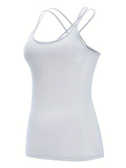 Round Neck Yoga Top Criss Cross Straps Activewear