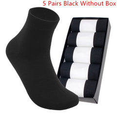Men's Cotton Quarter Socks Soft Breathable 5 Pairs Boxed