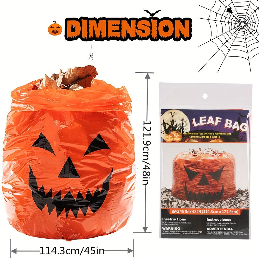 Large Halloween Pumpkin Plastic Garbage Leaf Bags Decoration Props