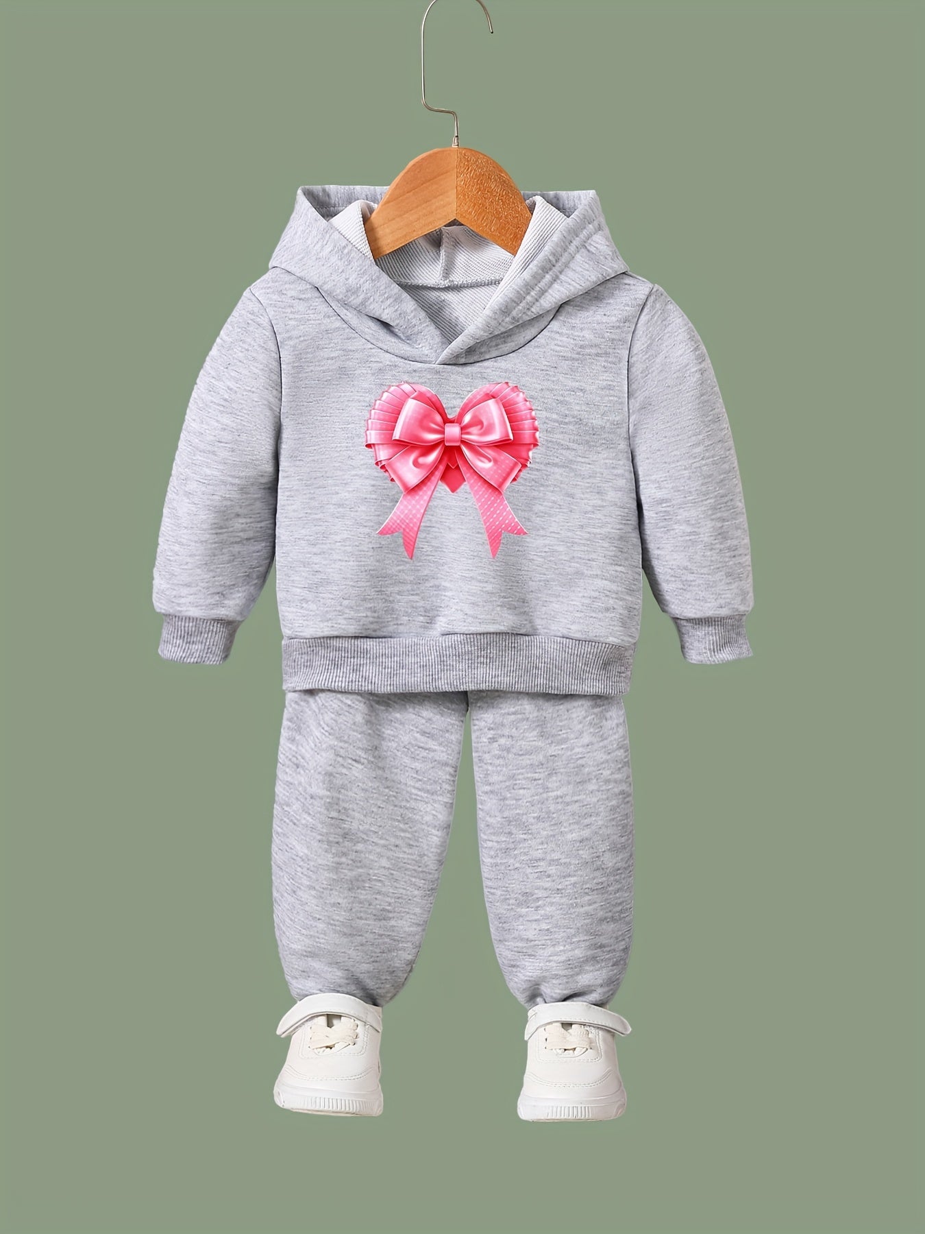 OERYUI Girls Boys 2pcs Bow Print Activewear Set For Spring Fall