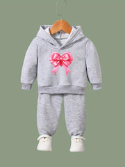 OERYUI Girls Boys 2pcs Bow Print Activewear Set For Spring Fall