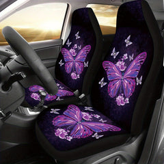 Purple Big Butterfly Print Car Seat Cover