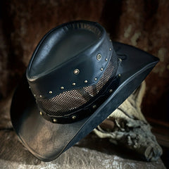 Leather Cowboy Hat Unisex Western Fedora Sombrero Hombre Caps