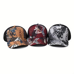 Men's Summer Graffiti Baseball Cap Mesh Breathable Sunscreen Hat