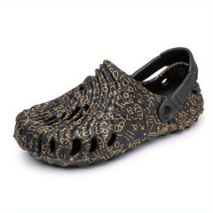 Women's Pattern Hole Shoes Casual Comfortable And Breathable Outdoor Slippers