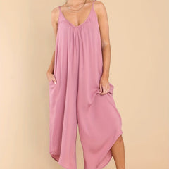 Ruched Jumpsuit Spaghetti Strap Wide Leg Jumpsuit