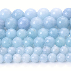 Aquamarines Stone Beads Round Loose Spacer Beads Jewelry Making DIY 6 8 10mm