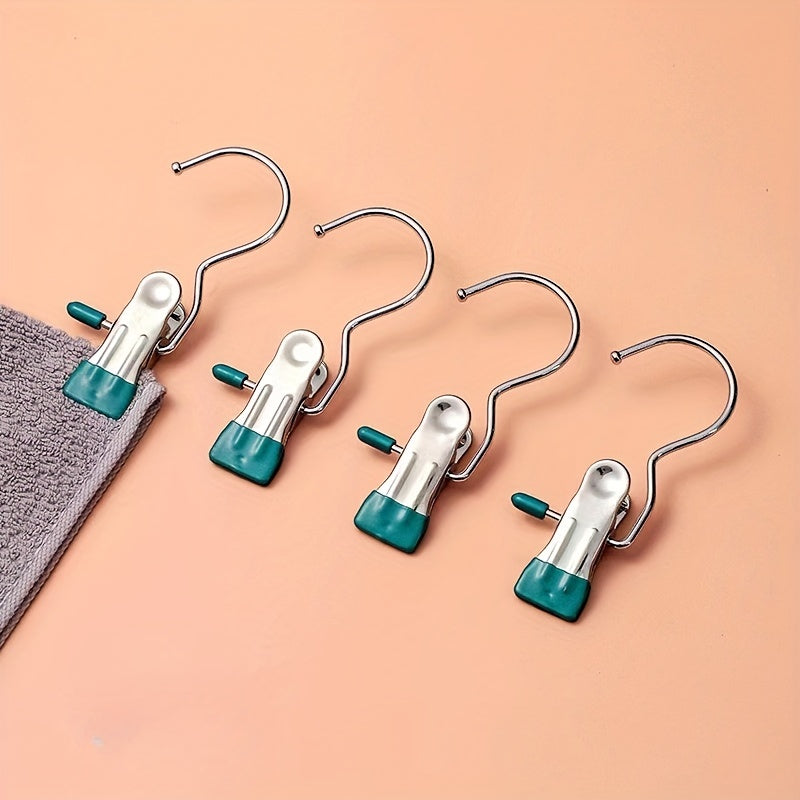 4pcs Hookless Clip Dormitory Storage Hat Underwear Drying Rack