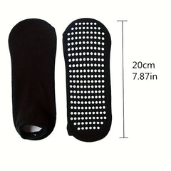 Non Slip Yoga Socks with Grips Solid Dance Socks - Pack of 4