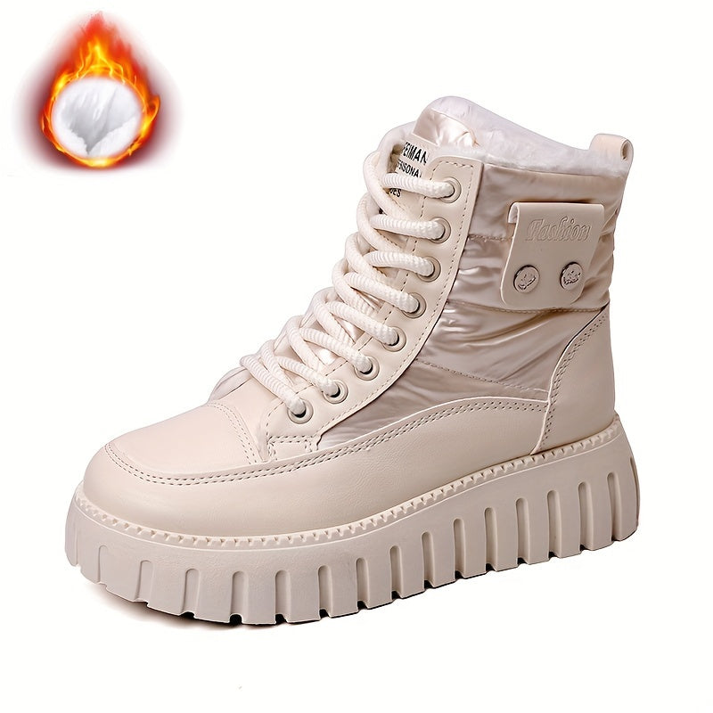 Women's Warm Snow Boots - Comfortable Non-slip Medium Tube Sneakers