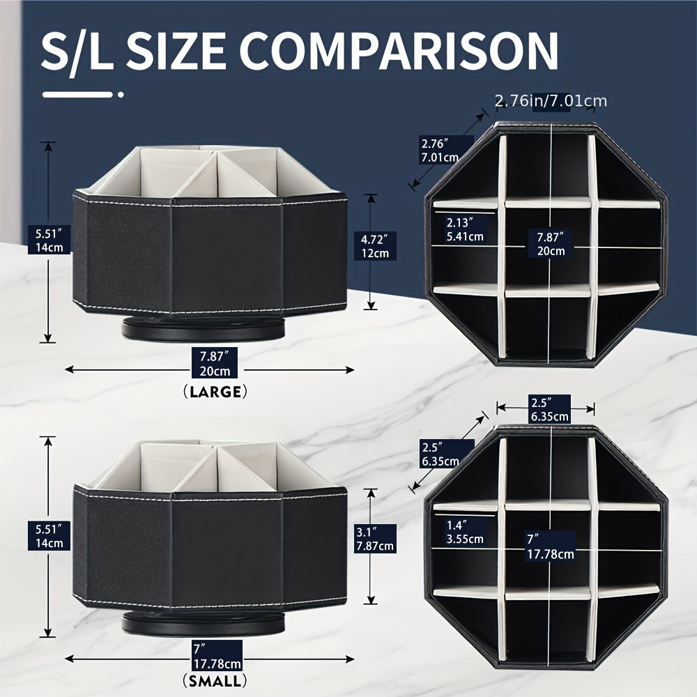 Desktop Remote Control Holder Waterproof PU Leather Storage Box
