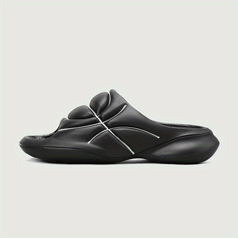 Men's Embossed Slides Casual Non Slip Slippers Open Toe Shoes