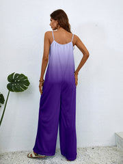 Boho Gradient Spaghetti Jumpsuit Wide Leg