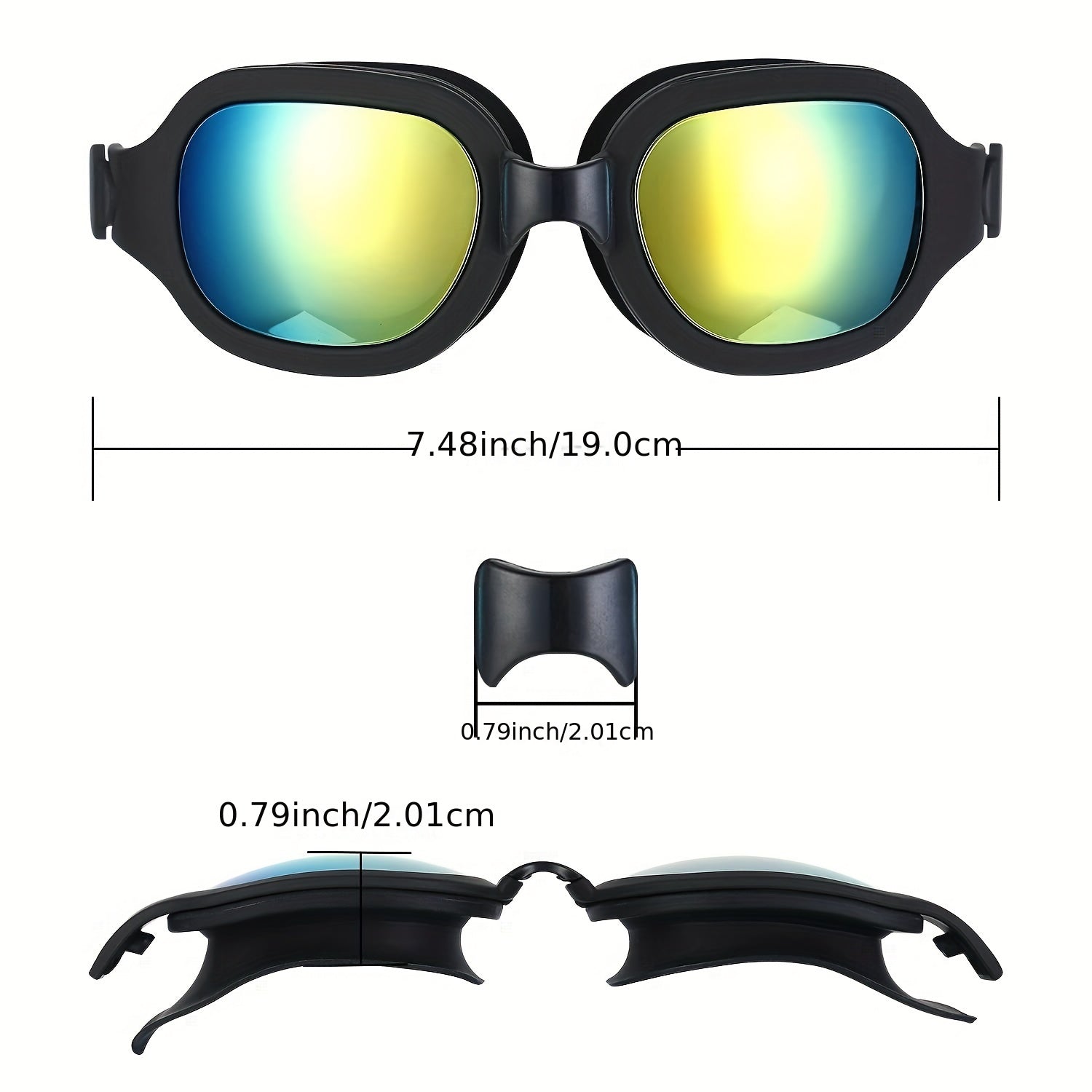 2 Pack Anti-fog Swim Goggles UV Protection Leakproof Glasses
