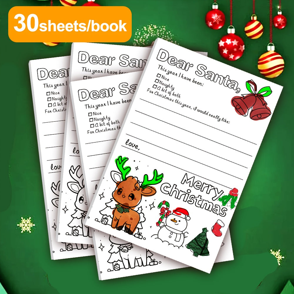 Christmas Coloring Book - Letter to Santa - Wish List - 30 Pages