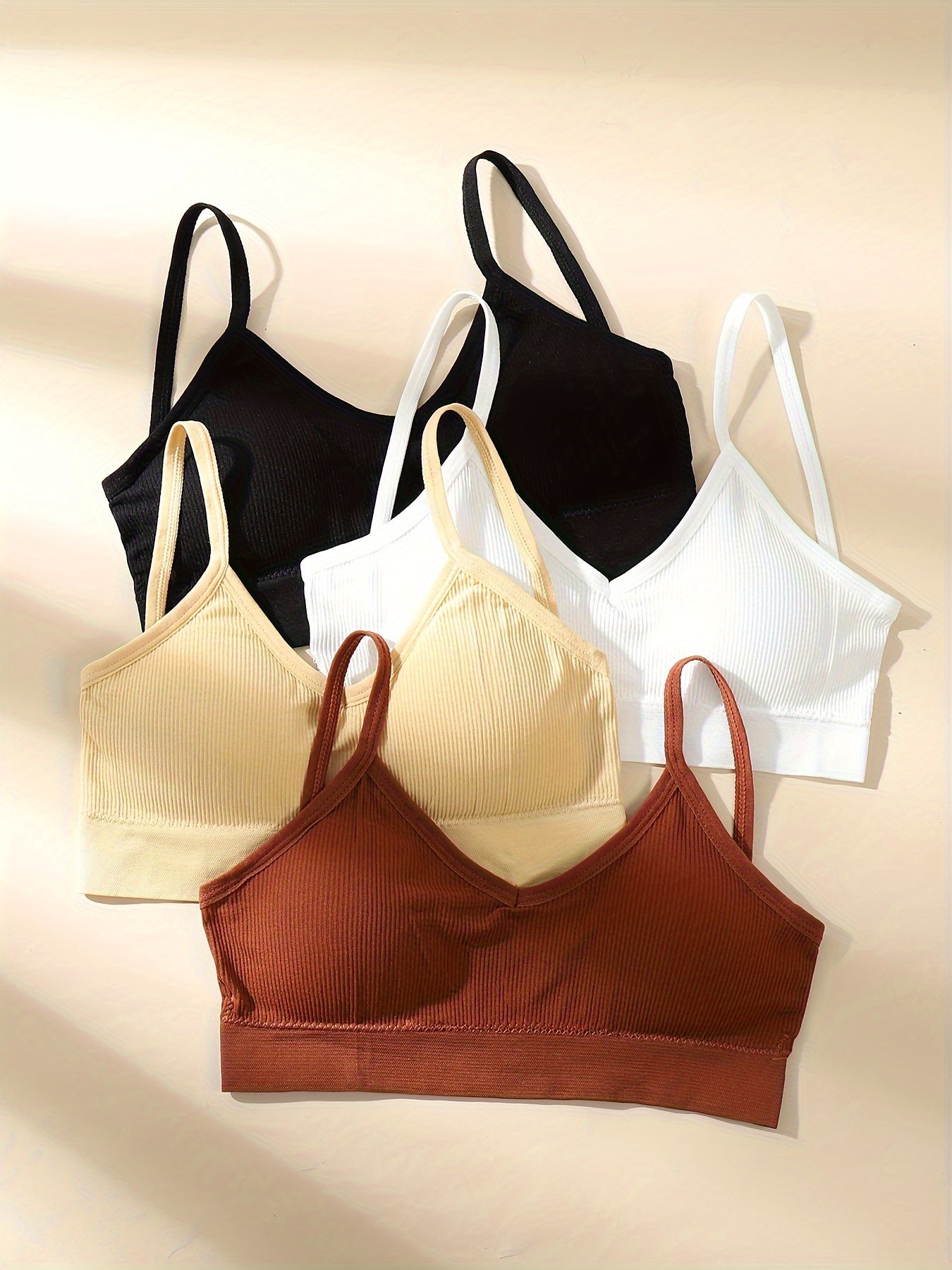 4pcs Wireless Bras Comfy & Breathable Intimates Bra Women's Lingerie