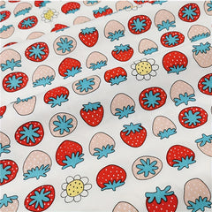 8pcs 100% Cotton Fabric Cherry Strawberry Cotton Twill Fabric DIY Sewing Scrapbo