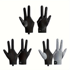 1 Pair Professional Three Finger Billiard Gloves