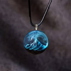 Snow Mountain Mist Nature Pendant Necklace