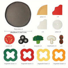 Kids' Pizza Toy Set Kitchen Pretend Play Food Game Flannel Vegetable