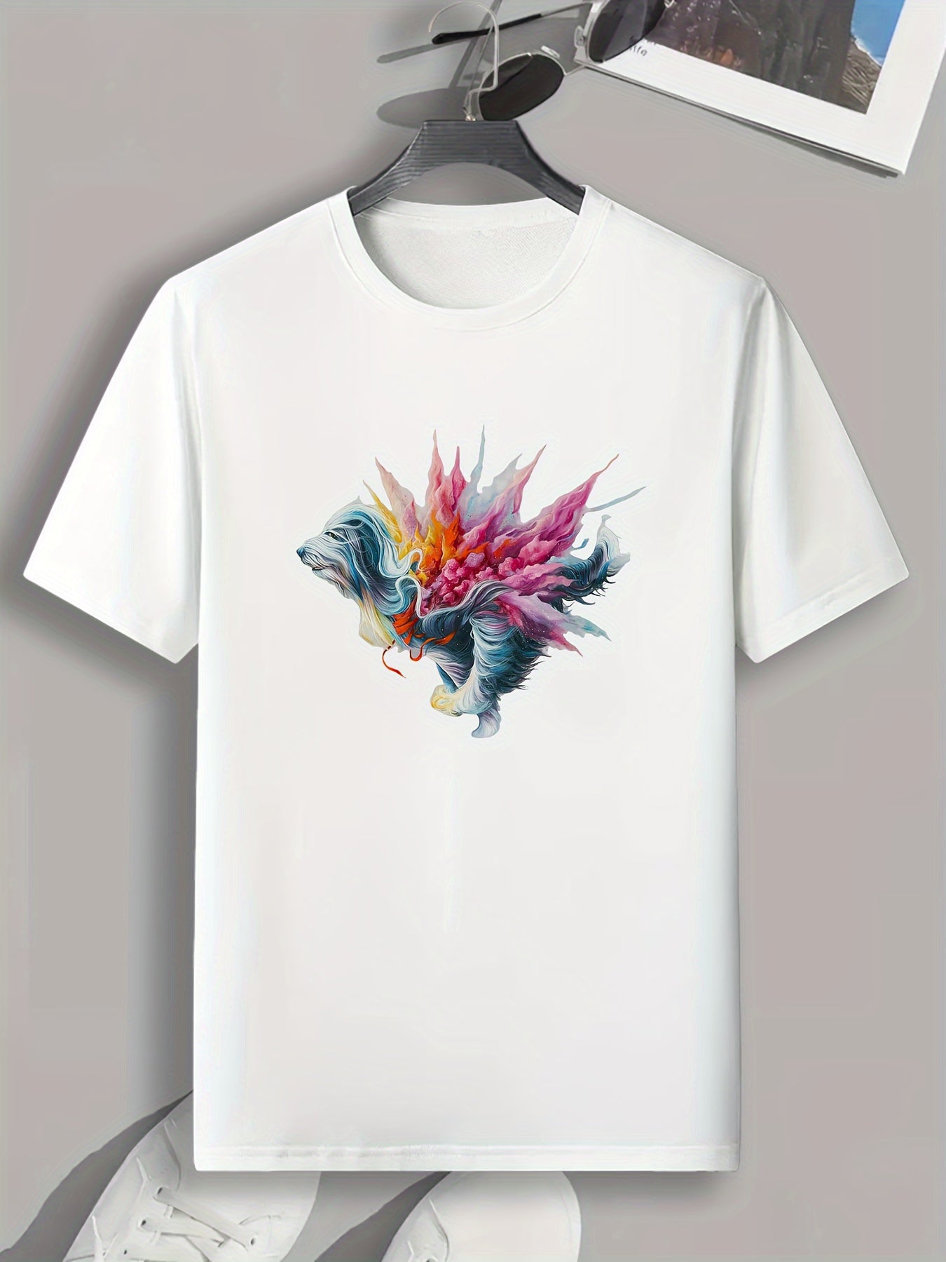 Colorful Animal Print Men's Graphic T-shirt for Summer