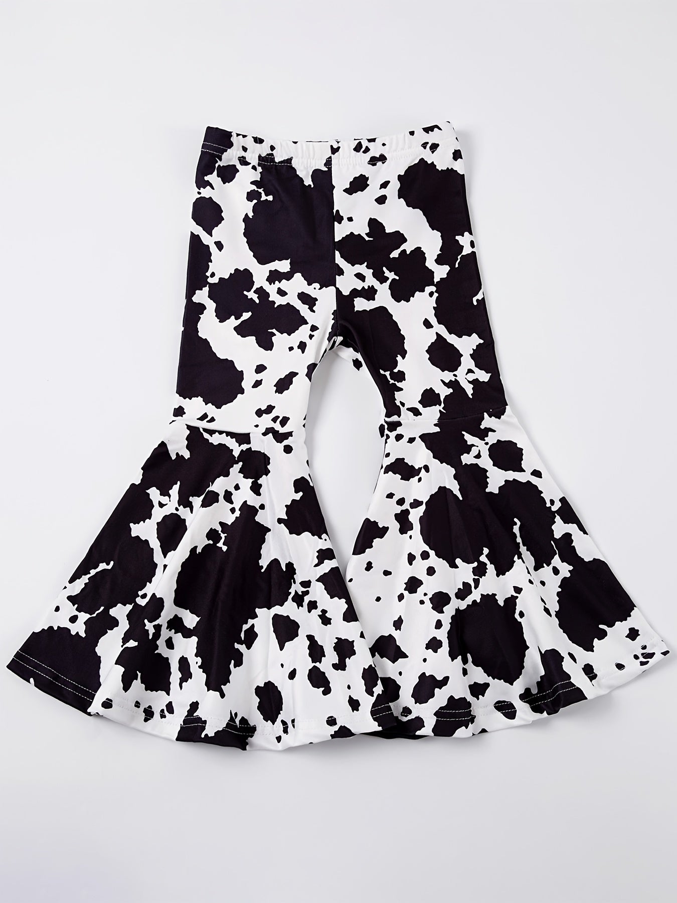 Baby Girls Leopard Plaid Print Flare Leg Pants Elastic Waist Pants