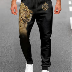 Men's Lion Graphic Sweatpants Casual Joggers