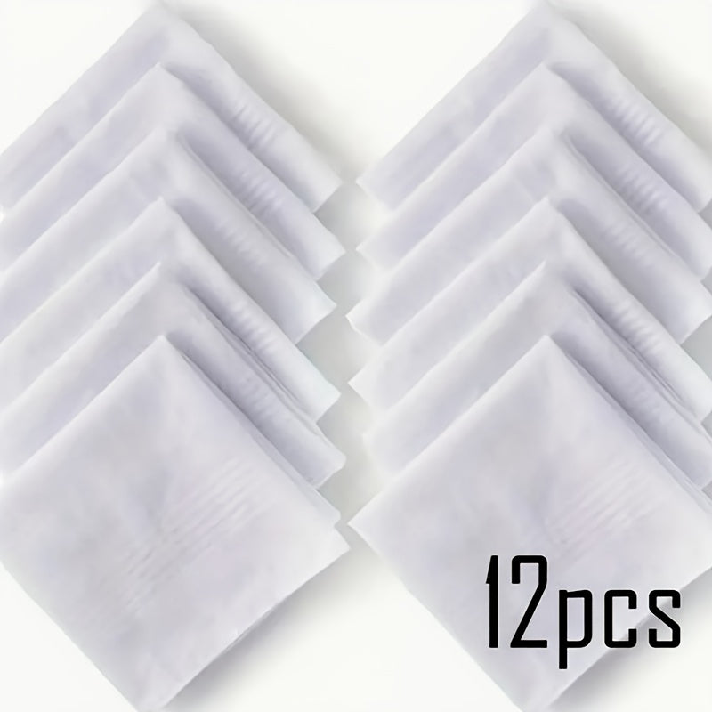 12 Pack Men's Handkerchiefs Soft Lightweight Suits Absorbent Christmas Gift