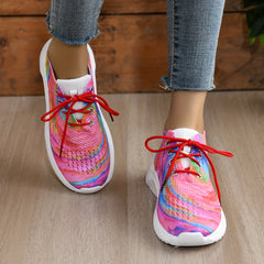 Women's Colorful Mesh Breathable Running Shoes Lightweight Lace Up