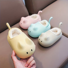Girls' Cartoon Furry House Shoes - Non Slip Soft Bottom Walking Shoes