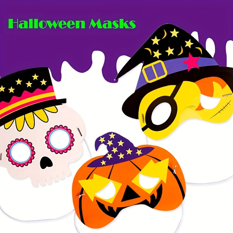 Halloween Cartoon Masks Kids Costume Party DIY Craft Masks Kids