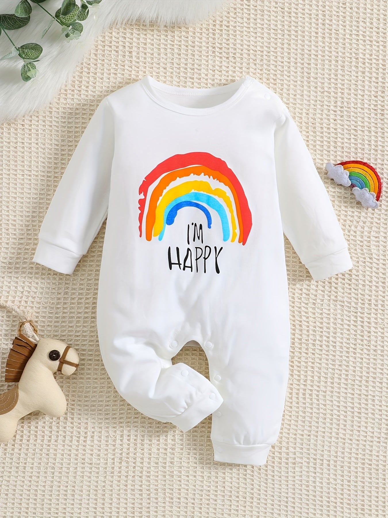 Cartoon Print Long Sleeve Baby Onesie Romper