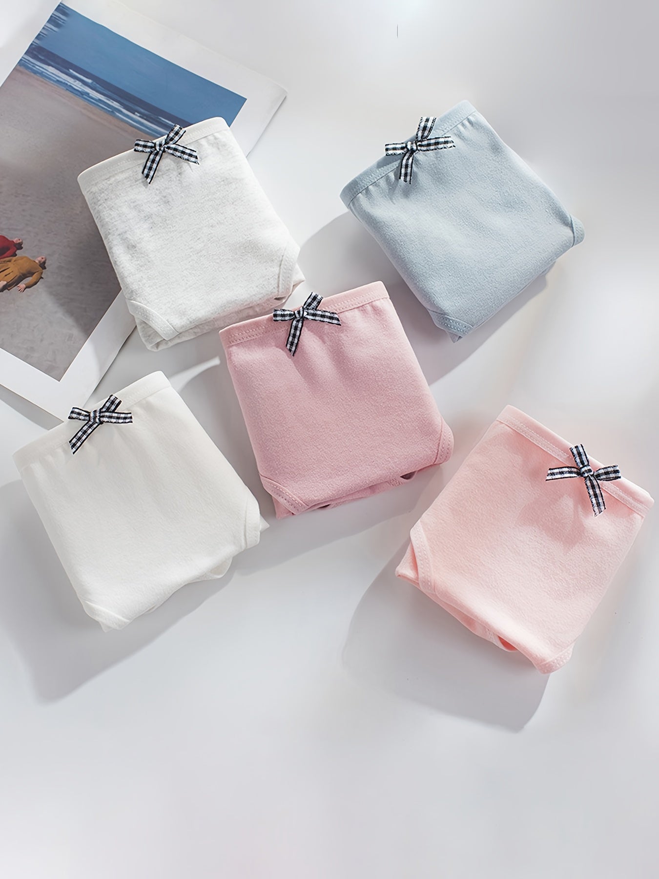 5pcs Girls Casual Panties Soft Comfortable Underwear Set