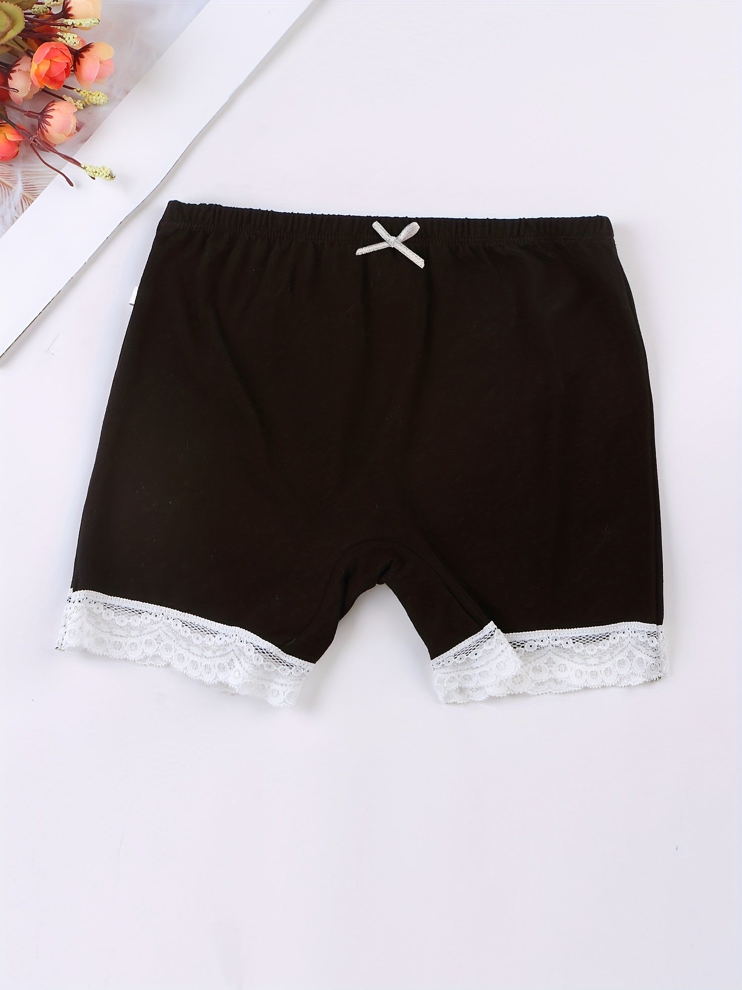 Girls' Safety Shorts with Lace Trims Soft Comfy Dance Shorts