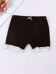Girls' Safety Shorts with Lace Trims Soft Comfy Dance Shorts