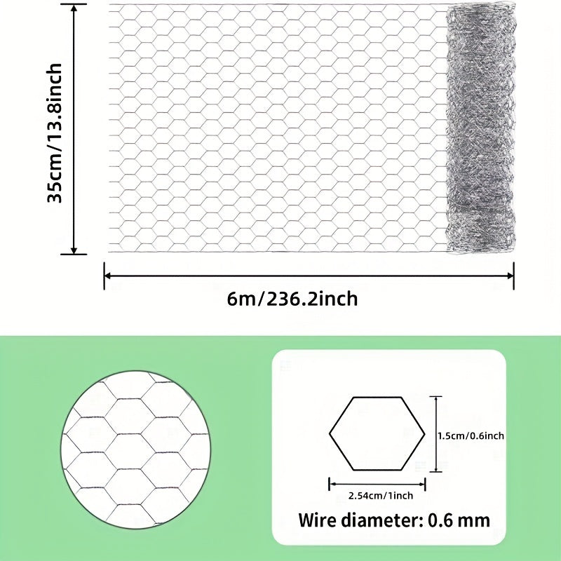 1pc Chicken Wire 34 X 599 Poultry Wire Mesh Galvanized DIY Garden Fence