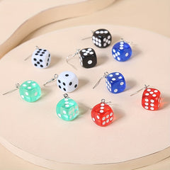 5pairs Cartoon Dice Pendant Earrings for Girls