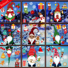 Christmas Window Clings Gnome Snowflake Stickers Decals for Glass