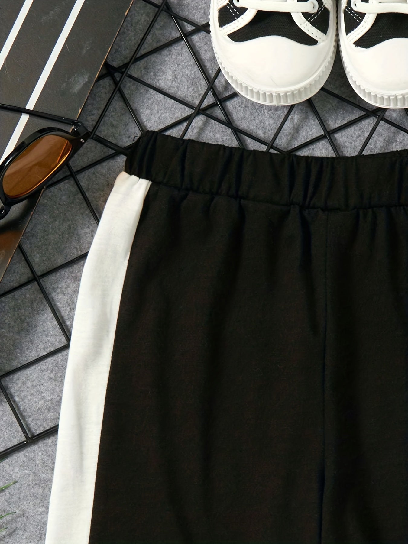 Stripe Print Boys Comfortable Shorts Quick Drying Outdoor Summer