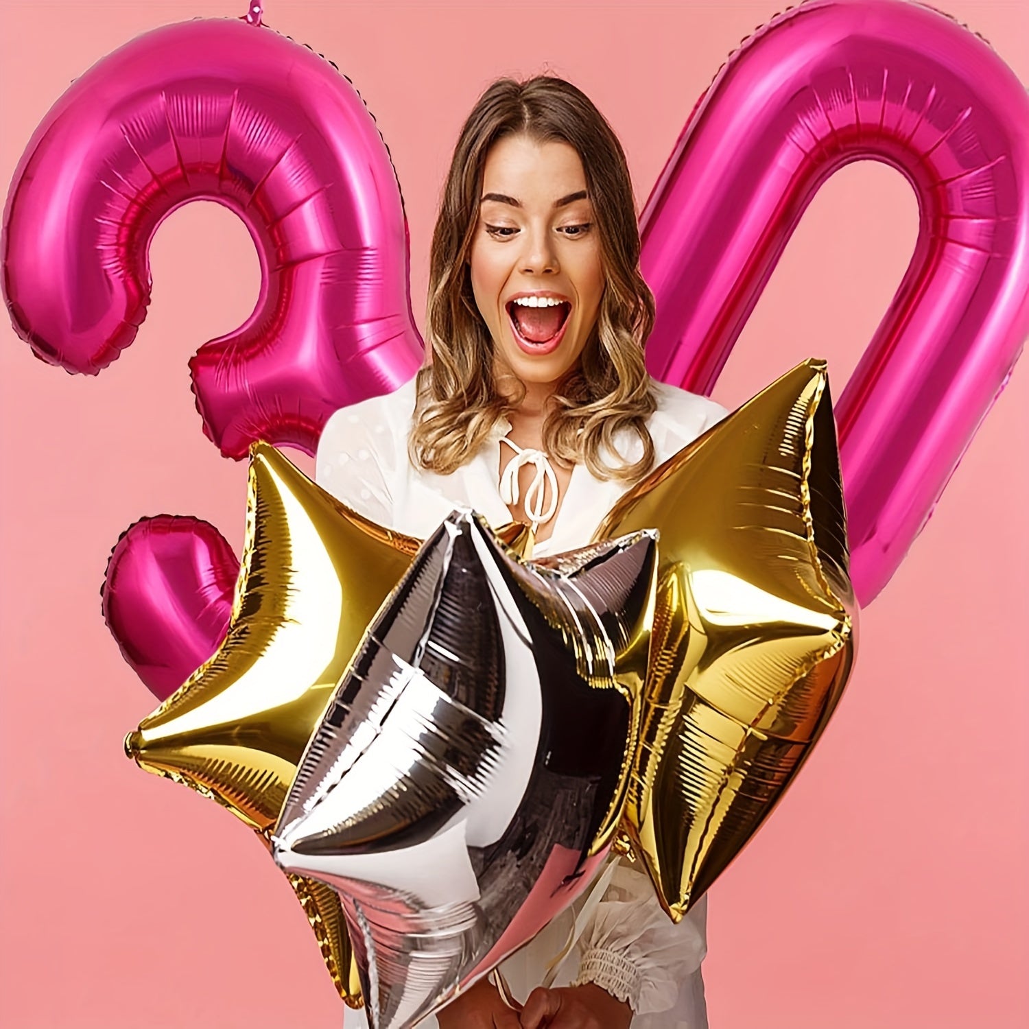 Golden Big Jumbo Number 30 Foil Balloon for Women Birthday Party