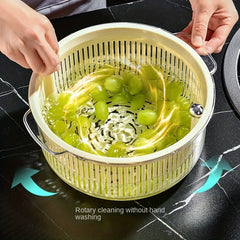 Rotating Double layer Drain Basket Kitchen Storage