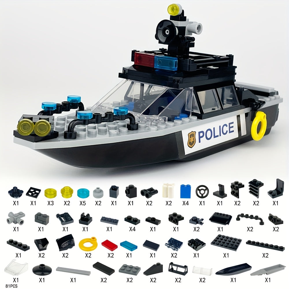 81pcs Yacht Building Blocks Set for Halloween & Christmas Gifts